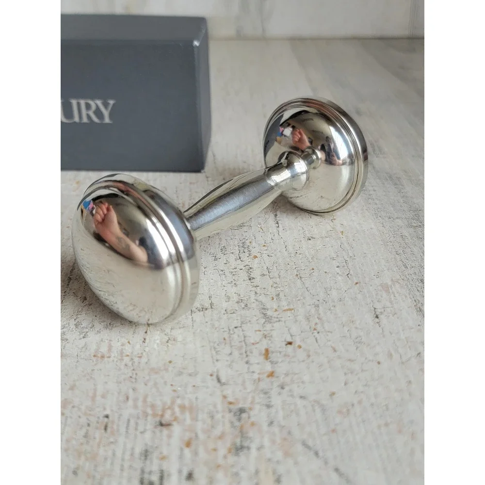 Salisbury stacking ring dumbbell rattle w/ seal American USA metal unique figure